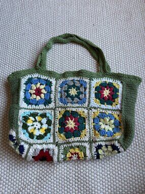 31 🌈 Handmade Crochet Colourful Boho Granny Square Market Bag